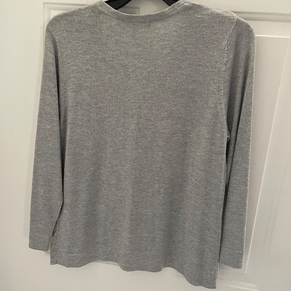 NWT Silver Metallic Cardigan Sweater size M - Picture 2 of 9